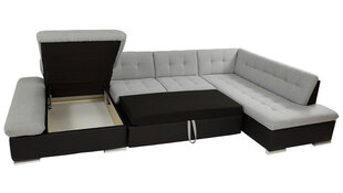 Izvelkamais stūra dīvāns Bergen, melns/tumši zaļš cena un informācija | Dīvāni | 220.lv