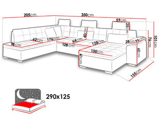 Izvelkamais stūra dīvāns Presto Bis, pelēks cena un informācija | Dīvāni | 220.lv