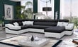 Izvelkamais stūra dīvāns Barcelona, melns/balts цена и информация | Stūra dīvāni | 220.lv