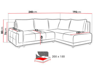 Угловой диван-кровать Beate цена и информация | Угловые диваны | 220.lv
