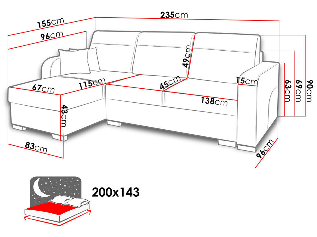 Izvelkamais stūra dīvāns Bari, gaiši brūns/brūns цена и информация | Stūra dīvāni | 220.lv