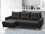 Izvelkamais stūra dīvāns Bodo, melns
