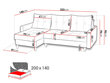 Izvelkamais stūra dīvāns Bodo, melns cena un informācija | Stūra dīvāni | 220.lv