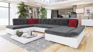 Izvelkamais stūra dīvāns Bergen, pelēks/balts цена и информация | Диваны | 220.lv