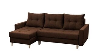 Izvelkamais stūra dīvāns Bodo, tumši brūns cena un informācija | Stūra dīvāni | 220.lv