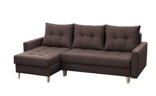 Izvelkamais stūra dīvāns Bodo, tumši brūns cena un informācija | Stūra dīvāni | 220.lv