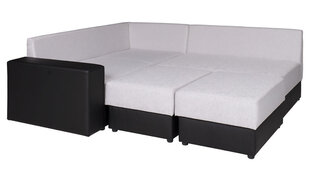 Izvelkamais stūra dīvāns Bono, balts/melns, ar stūri kreisajā pusē cena un informācija | Dīvāni | 220.lv