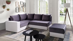Izvelkamais stūra dīvāns Bono, balts/pelēks, ar stūri kreisajā pusē цена и информация | Угловые диваны | 220.lv