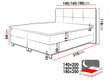 Kontinentālā gulta Dave, 180 x 200 cm, pelēka cena un informācija | Gultas | 220.lv