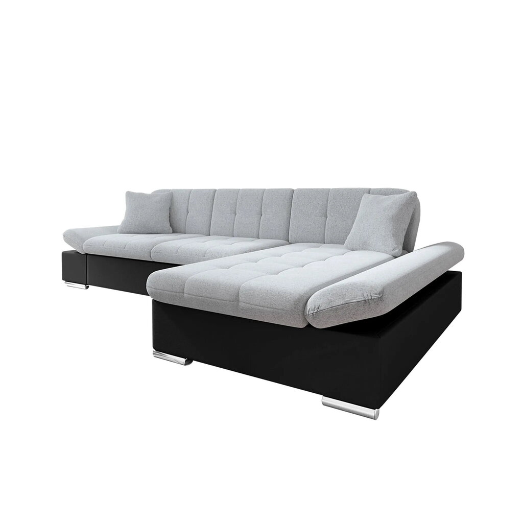 Izvelkamais stūra dīvāns Malwi, pelēks/melns cena un informācija | Stūra dīvāni | 220.lv