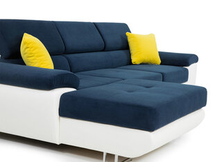 Izvelkamais stūra dīvāns Cotere Mini, pelēks/balts, kreisais stūris cena un informācija | Dīvāni | 220.lv