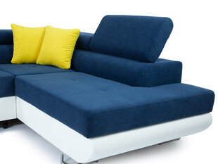 Izvelkamais stūra dīvāns Cotere Bis + LED, pelēks/melns, kreisais stūris cena un informācija | Stūra dīvāni | 220.lv