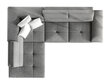 Izvelkamais stūra dīvāns Cotere + LED, pelēks/balts, kreisais stūris цена и информация | Stūra dīvāni | 220.lv