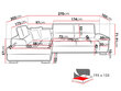 Izvelkamais stūra dīvāns Cotere + LED, pelēks/balts, kreisais stūris цена и информация | Stūra dīvāni | 220.lv