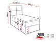 Kontinentālā gulta Garda Lux, 90 x 200 cm, melna cena un informācija | Gultas | 220.lv