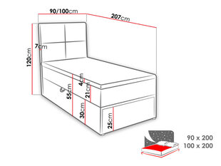 Континентальная кровать Garda Lux 90x200 цена и информация | Кровати | 220.lv