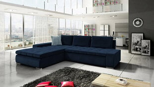 Izvelkamais stūra dīvāns ORKAN, tumši zils/raibs cena un informācija | Dīvāni | 220.lv