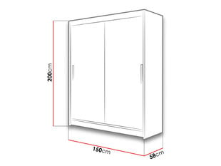 Шкаф с раздвижными дверями WESTA / PRESTO I цена и информация | Шкафы | 220.lv