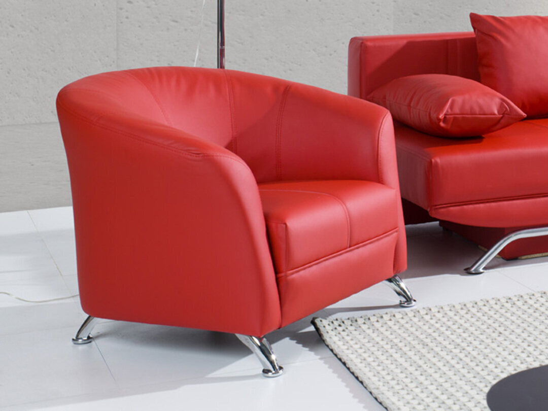 Atzveltnes krēsls OLIER, sarkans cena un informācija | Atpūtas krēsli | 220.lv