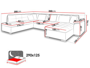 Izvelkamais stūra dīvāns Niko Bis, gaiši brūns/balts cena un informācija | Dīvāni | 220.lv