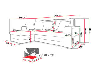 Угловой диван-кровать FANO  цена и информация | Диваны | 220.lv