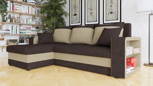 Izvelkamais stūra dīvāns FANO, tumši pelēks/bēšs cena un informācija | Dīvāni | 220.lv
