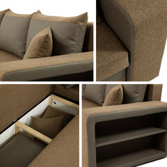 Izvelkamais stūra dīvāns FANO, melns/pelēks cena un informācija | Dīvāni | 220.lv