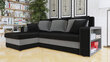 Izvelkamais stūra dīvāns FANO, melns/pelēks cena un informācija | Dīvāni | 220.lv