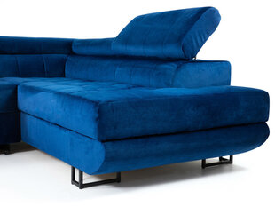 Izvelkamais stūra dīvāns LARIS, pelēks, stūris labajā pusē cena un informācija | Stūra dīvāni | 220.lv