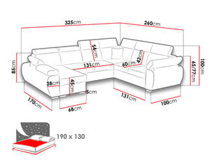 Угловой диван-кровать BOSTON U цена и информация | Угловые диваны | 220.lv