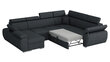 Izvelkamais stūra dīvāns BOSTON U, tumši pelēks, stūris labajā pusē cena un informācija | Stūra dīvāni | 220.lv