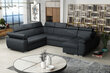 Izvelkamais stūra dīvāns BOSTON U, tumši pelēks, stūris labajā pusē cena un informācija | Stūra dīvāni | 220.lv