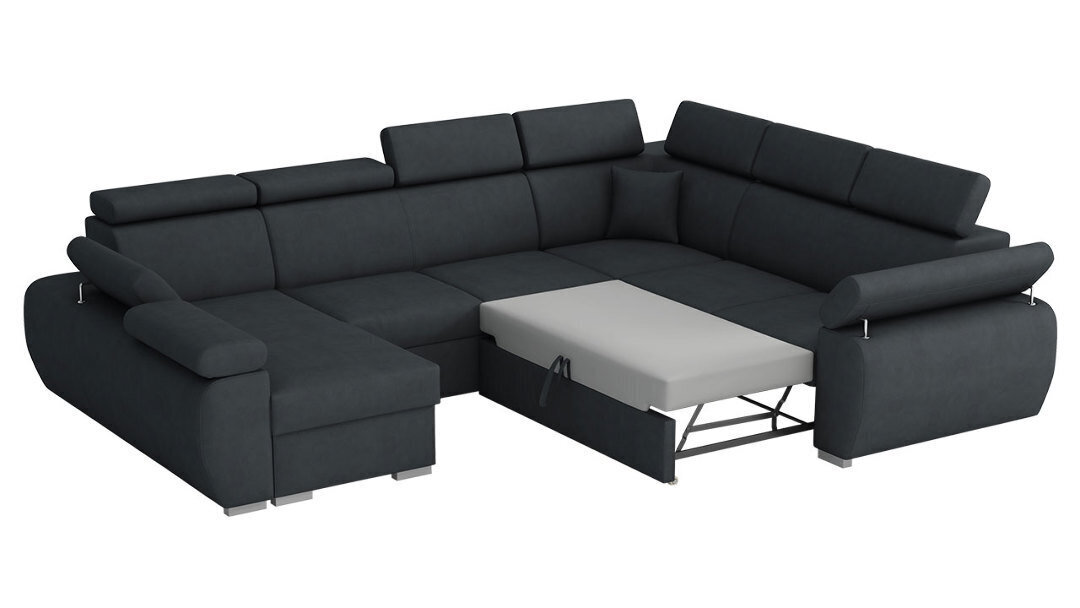 Izvelkamais stūra dīvāns BOSTON U, brūns, stūris labajā pusē cena un informācija | Stūra dīvāni | 220.lv