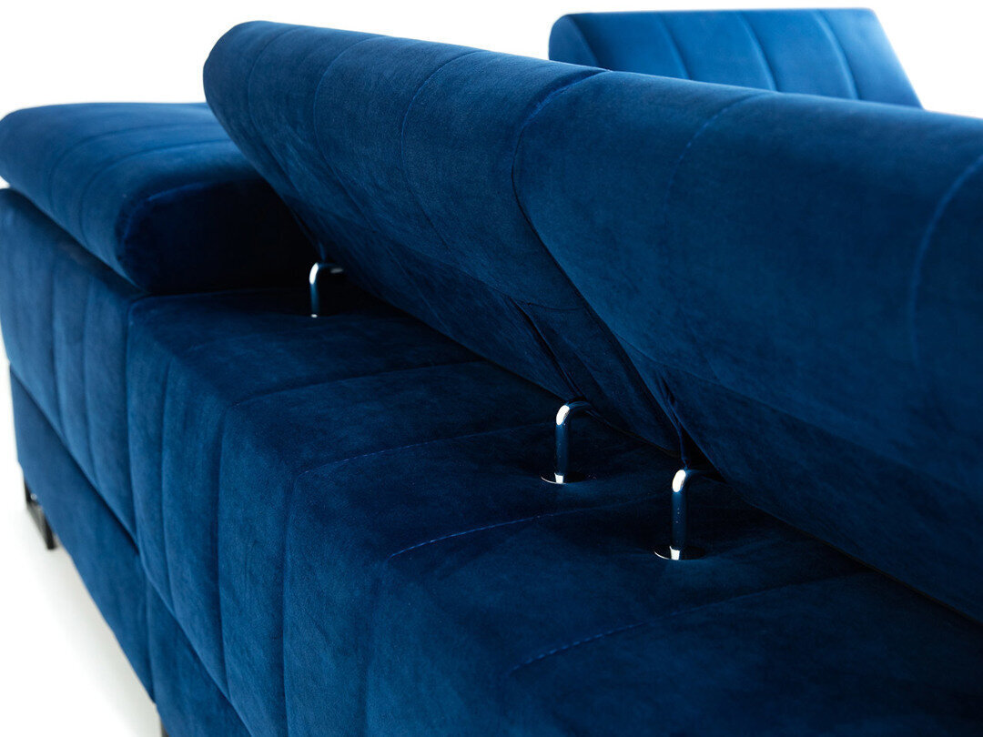 Izvelkamais stūra dīvāns LARIS, zils, stūris kreisajā pusē cena un informācija | Stūra dīvāni | 220.lv