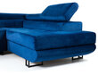 Izvelkamais stūra dīvāns LARIS, zils, stūris labajā pusē cena un informācija | Stūra dīvāni | 220.lv