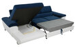 Izvelkamais stūra dīvāns COTERE MINI + LED, balts/tumši pelēks, stūris kreisajā pusē cena un informācija | Stūra dīvāni | 220.lv