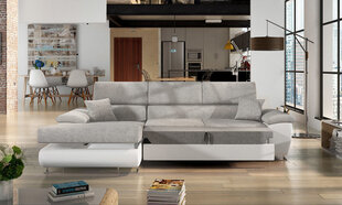 Izvelkamais stūra dīvāns COTERE MINI + LED, pelēks, stūris kreisajā pusē цена и информация | Угловые диваны | 220.lv