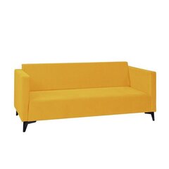 Dīvāns SZAFIR 3, dzeltens, melna kāju apdare cena un informācija | Dīvāni | 220.lv