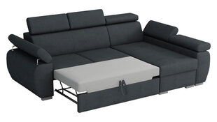 Izvelkamais stūra dīvāns BOSTON MINI, tumši pelēks, stūris kreisajā pusē cena un informācija | Stūra dīvāni | 220.lv