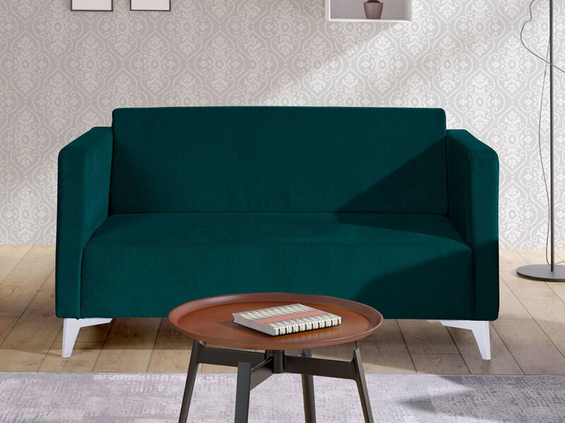 Dīvāns SZAFIR 2, zaļš, balta kāju apdare cena