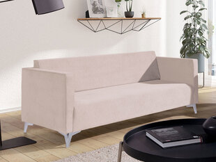 Dīvāns SZAFIR 3, rozā, sudrabaina kāju apdare cena un informācija | Dīvāni | 220.lv