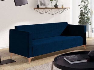 Dīvāns SZAFIR 3, tumši zils, ozola kāju apdare cena un informācija | Dīvāni | 220.lv