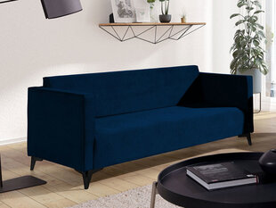 Dīvāns SZAFIR 3, tumši zils, melna kāju apdare cena un informācija | Dīvāni | 220.lv