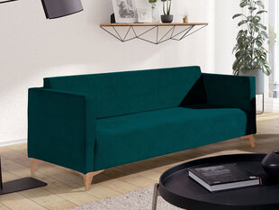 Dīvāns SZAFIR 3, zaļš, ozola kāju apdare cena un informācija | Dīvāni | 220.lv