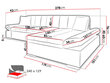 Izvelkamais stūra dīvāns MALWI, melns/pelēks + LED цена и информация | Dīvāni | 220.lv