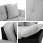Izvelkamais stūra dīvāns MALWI, melns/pelēks + LED цена и информация | Dīvāni | 220.lv