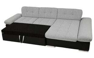 Izvelkamais stūra dīvāns MALWI, tumši pelēks + LED cena un informācija | Dīvāni | 220.lv
