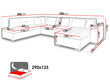 Izvelkamais stūra dīvāns NIKO + LED, pelēks, stūris kreisajā pusē cena un informācija | Dīvāni | 220.lv