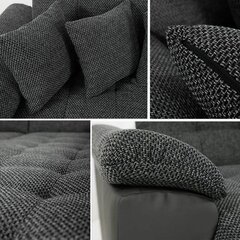 Izvelkamais stūra dīvāns NIKO + LED, balts/pelēks, stūris kreisajā pusē cena un informācija | Dīvāni | 220.lv