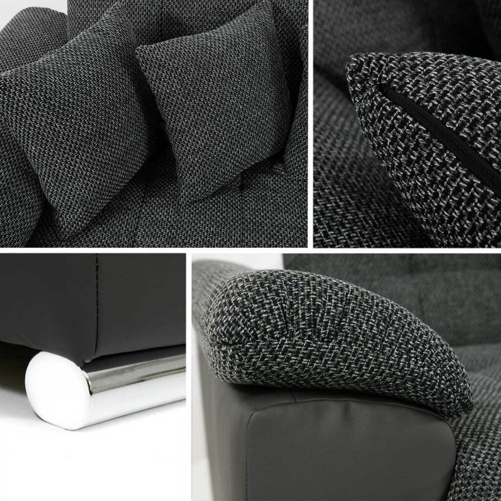 Izvelkamais stūra dīvāns NIKO BIS + LED, pelēks, stūris labajā pusē cena un informācija | Dīvāni | 220.lv